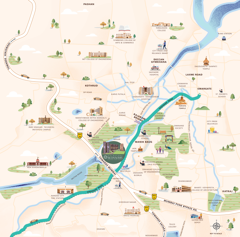 Kalpataru Blossoms Location Map